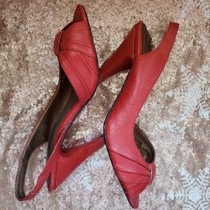 Seychelles "Wait Your Turn" Red Open Toe Heels
